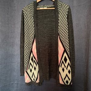 Say What? Aztec Open Hooded Cardigan - Size S